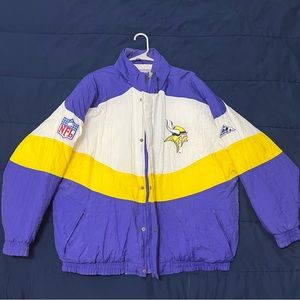 Minnesota Vikings Apex one proline vintage purple, white, and yellow XL jacket